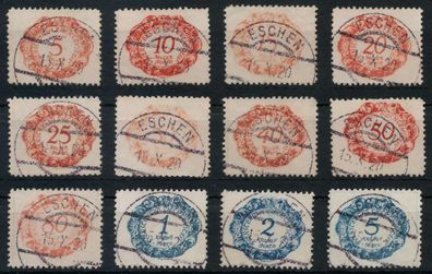 Liechtenstein Portomarken 1920 Nr 1-12 gestempelt X142E02