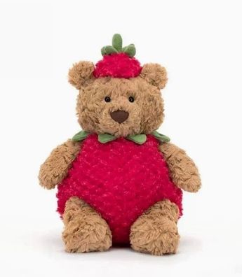 Jellycat Plüschtier Geschenk Erdbeer-Barcelona-Bär 26cm