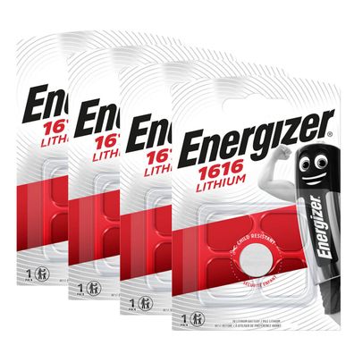 4x Energizer CR1616 DL CR 1616 Batterien Lithium Knopfzelle 3V Blister