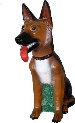 Deko Garten Figur Gartenfigur großer Schäferhund mit Halsband Kunststoff H 69cm