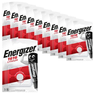 10x Energizer CR1616 DL CR 1616 Batterien Lithium Knopfzelle 3V Blister