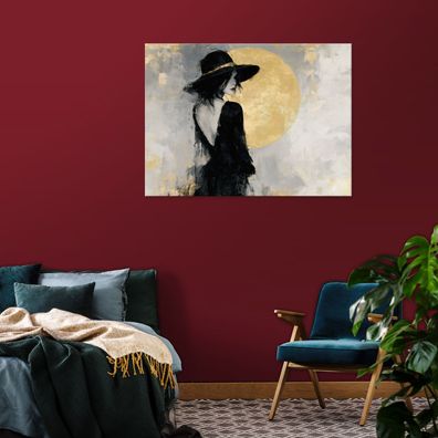 Leinwandbild Frau Abstrakt Gold Wandekko Wohnzimmer Schlafzimmer