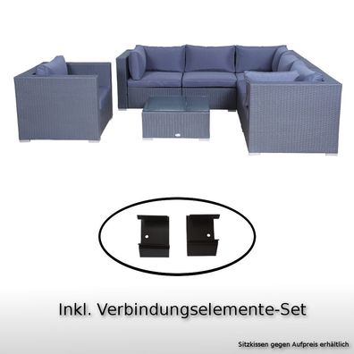 Poly Rattan Gartenmöbel Memphis anthrazit Tisch Garten Möbel Set Lounge Gartenlounge