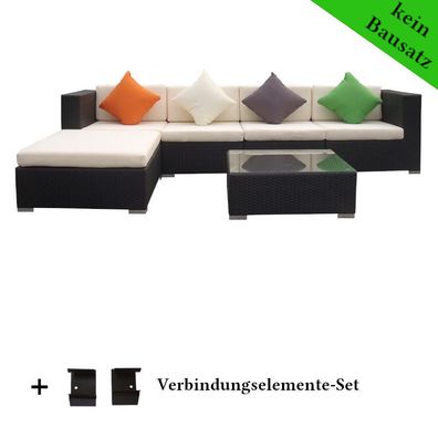 Poly Rattan Gartenmöbel Capetown mix-braun Garten Möbel Set Lounge Gartenlounge