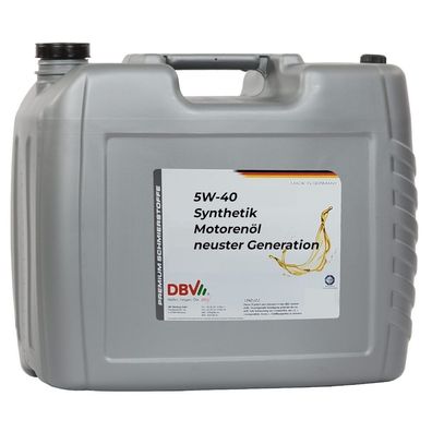 5W/40 DBV-Synthetik-Motorenöl neuester Generation 20-Liter-Kanister