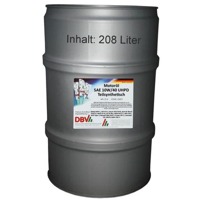DBV SAE 10W/40 UHPD teilsynthetisch (Intervalle 80.000 bis 120.000 Km) 208-Liter-Fass
