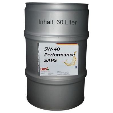 DBV 5W-40 Performance SAPS 60-Liter-Fass