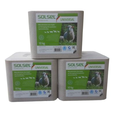 Solsel Universal 3x10kg Mineralstein ohne Kupfer Salzleckstein Leckstein