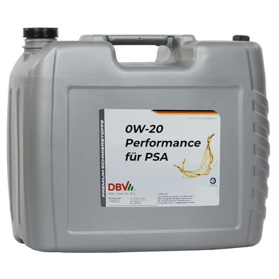 DBV 0W-20 Performance für PSA 20-LIter-Kanister