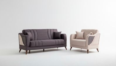 Gemütliche Sofagarnitur 3 + 3 Sitzer Komfortables Design für stilvolles Wohnen