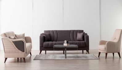 Komfortable Sofagarnitur 3 + 3 + 1 Sitzer Stilvolles Design für elegantes Wohnen