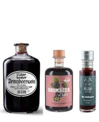 3 x Brombeer als Fruchtwein Likör Bio Chili Sauce Geschenk