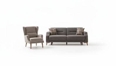 Komfortable Sofagarnitur 3 + 1 Sitze Stilvolles Design für entspanntes Wohnen