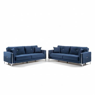 Komfortable Sofagarnitur 3 + 3 Sitzer Stilvolles Design für Entspanntes Wohnen