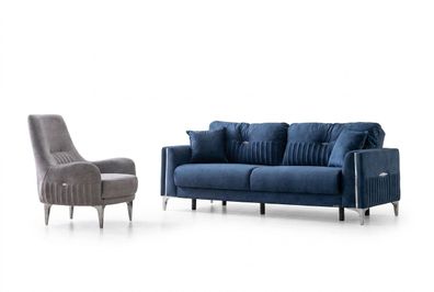Komfortable Sofagarnitur 3 + 1 Sitzer Stilvolles Design für Entspanntes Wohnen
