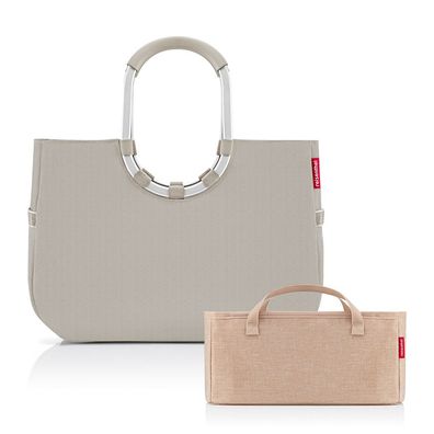reisenthel Set Loopshopper L + Organizer ORBX, herringbone sand + twist coffe
