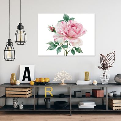 Leinwandbild Blume Rosa Rose Natur Wandekko Wohnzimmer Schlafzimmer
