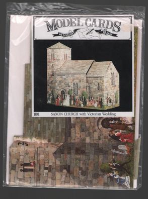 Karten Klappkarte 3D Saxon Church with Victorian Wedding Model Cards Mirontaine
