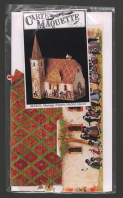 Karten Klappkarte 3D Alsace, ariage d apres Hansi France Carte Maquette Mirontaine