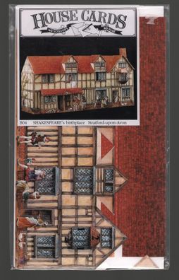 Karten Klappkarte 3D Shakesbeare´s birthplace Straford-upon-Avon House Cards