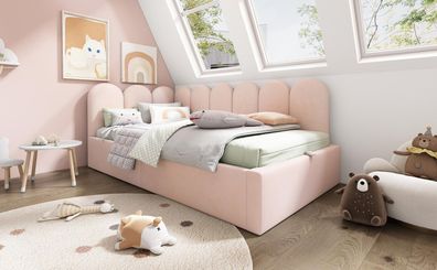 Sonnenh Polsterbett Rosa 90 x 200 cm mit Stauraum