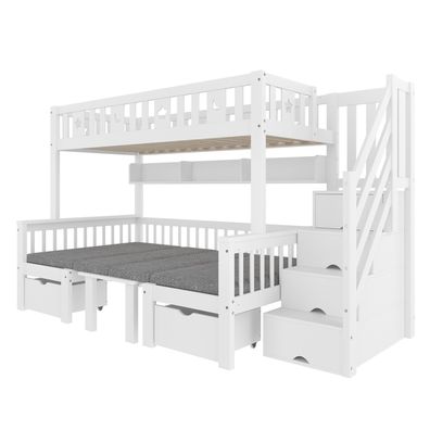 Sonnenh Hochbett Weiß 90 x 200 cm mit Stauraum