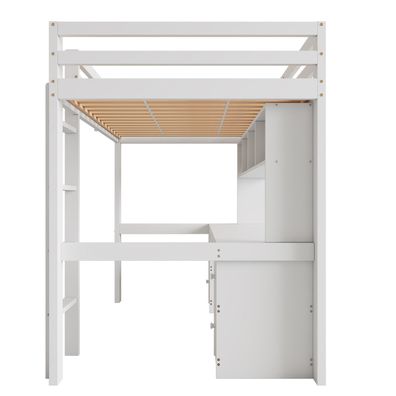Sonnenh Hochbett Weiß 90 x 200 cm mit Stauraum