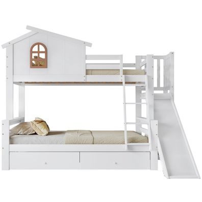 Sonnenh Etagenbett Weiß 120 x 200 cm mit Stauraum