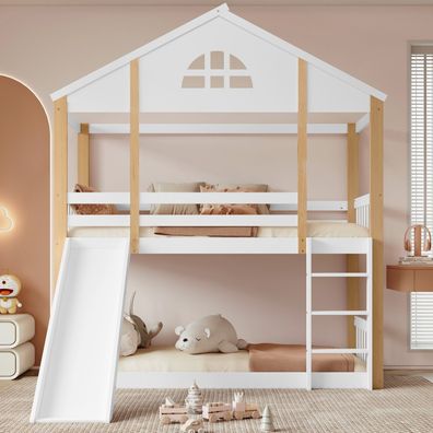 Sonnenh Etagenbett Weiß 90 x 200 cm mit USB & Stauraum