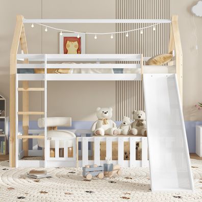 Sonnenh Etagenbett Weiß 90 x 200 cm mit Rausfallschutz