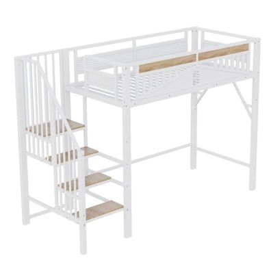 Sonnenh Hochbett Weiß 90 x 200 cm mit Stauraum & Rausfallschutz