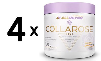 4 x Allnutrition AllDeynn Collarose Fish, Raspberry Wild Strawberry - 150g