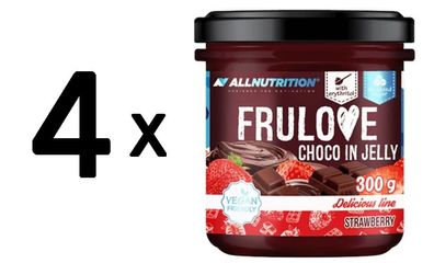 4 x Allnutrition Frulove Choco In Jelly, Strawberry - 300g