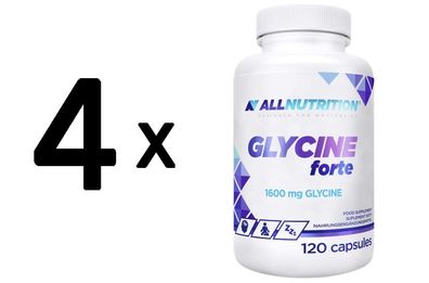 4 x Allnutrition Glycine Forte, 1600mg - 120 caps