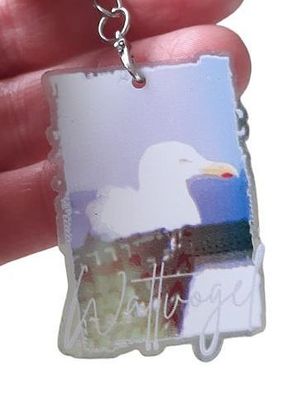 Schlüsselanhänger Motiv Möwe Wattvogel | Maritimes Küsten Souvenir