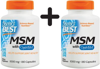 2 x Doctors Best Best MSM, 1000mg - 180 caps