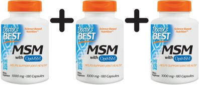 3 x Doctors Best Best MSM, 1000mg - 180 caps