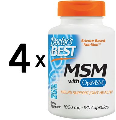 4 x Doctors Best Best MSM, 1000mg - 180 caps