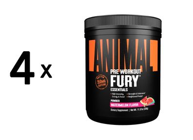 4 x Universal Nutrition Animal Fury (20 serv) Watermelon