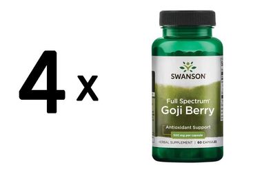 4 x Swanson Full Spectrum Goji Berry (Wolfberry), 500mg - 60 caps