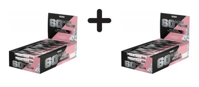2 x Weider 60% Protein Bar (24x45g) Strawberry Joghurt