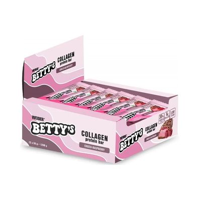 Weider Bettys Collagen Protein Bar (12x50g) Choco-Raspberry