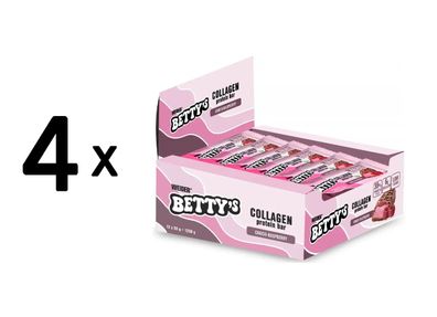 4 x Weider Bettys Collagen Protein Bar (12x50g) Choco-Raspberry