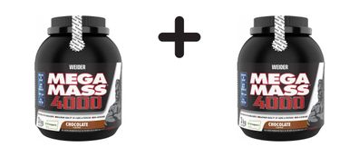 2 x Weider Mega Mass 4000 (3000g) Chocolate