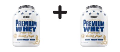 2 x Weider Premium Whey (2300g) Chocolate-Nougat