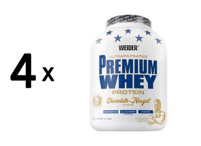 4 x Weider Premium Whey (2300g) Chocolate-Nougat