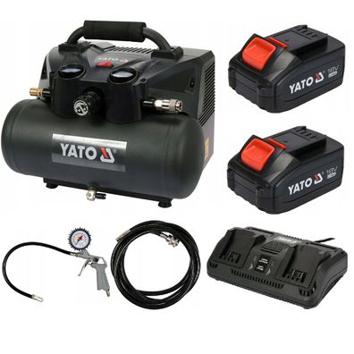 Akku-Kompressor 36V 6l mit 2x 3,0Ah Akkus und Zubehör