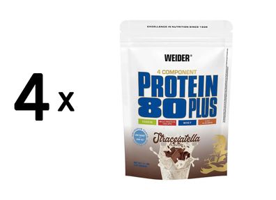 4 x Weider Protein 80 Plus (500g) Stracciatella