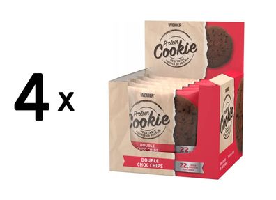 4 x Weider Protein Cookies (12x90g) Double Choc Chips