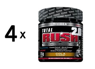 4 x Weider Total Rush 2.0 (15 Serv) Cola